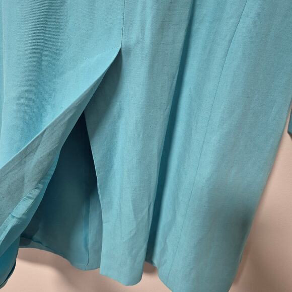 Sigrid Olsen Womens Teal Turquoise Size 8 Long-Line Fitted Blazer Jacket Lined - Picture 7 of 16
